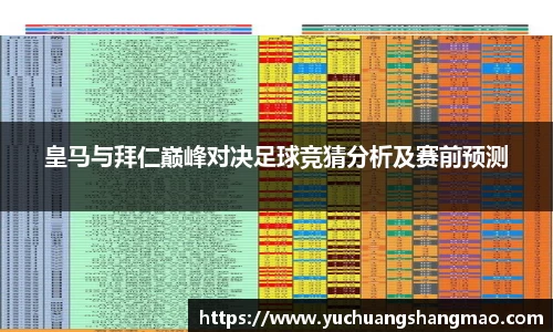 皇马与拜仁巅峰对决足球竞猜分析及赛前预测
